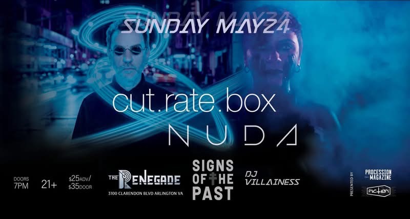 flyer for the first cut.rate.box show of 2026 in Arlington, Virginia on May 24th 2026